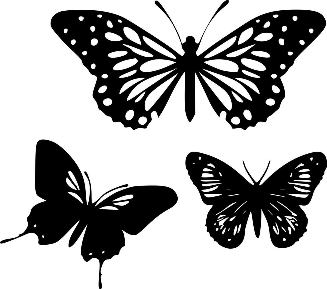 mariposas, minimalista y sencillo silueta - vector ilustración
