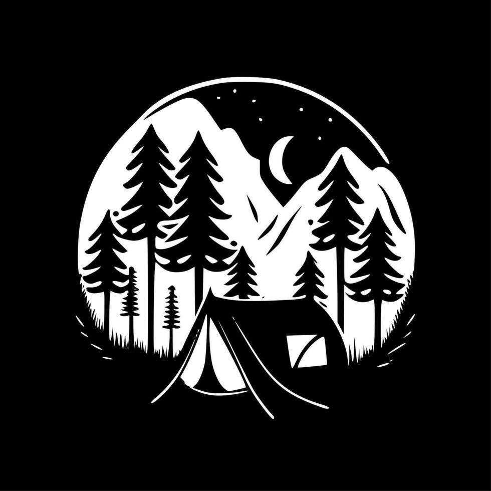 Camping, Minimalist and Simple Silhouette - Vector illustration