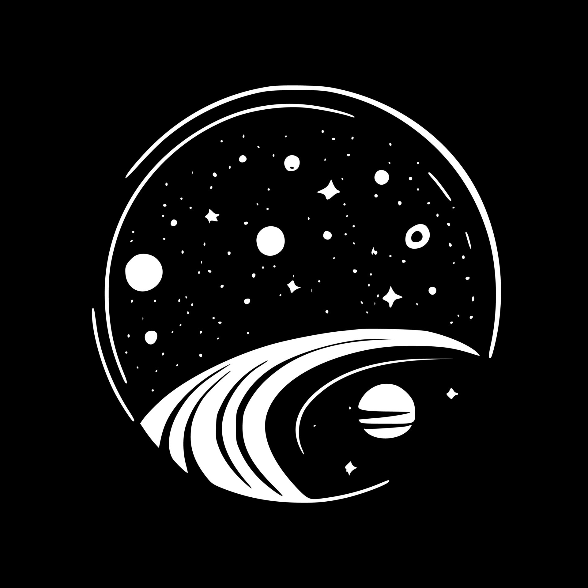 Celestial, Black and White Vector illustration 23593285 Vector Art at ...