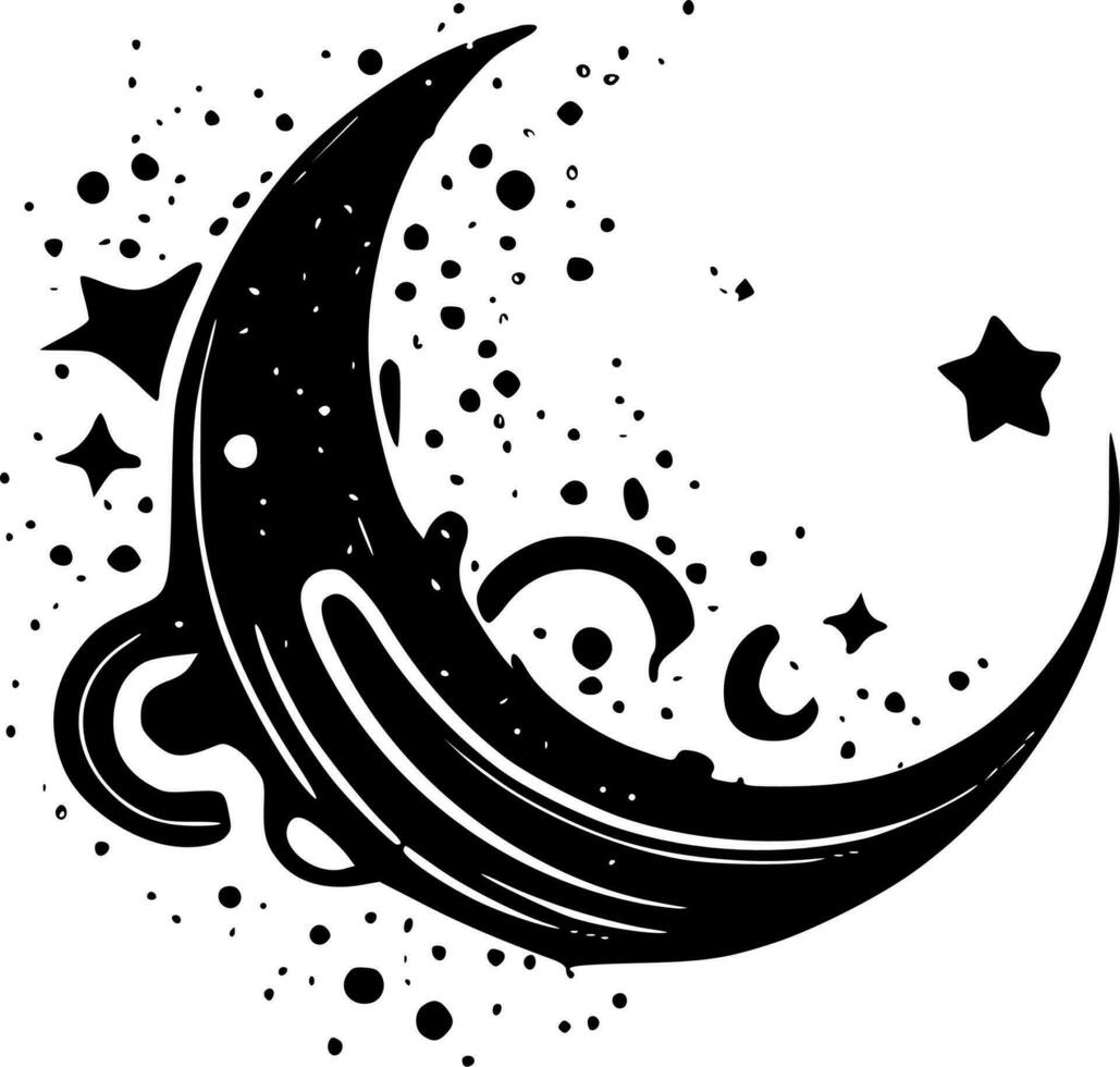 Celestial, Black and White Vector illustration