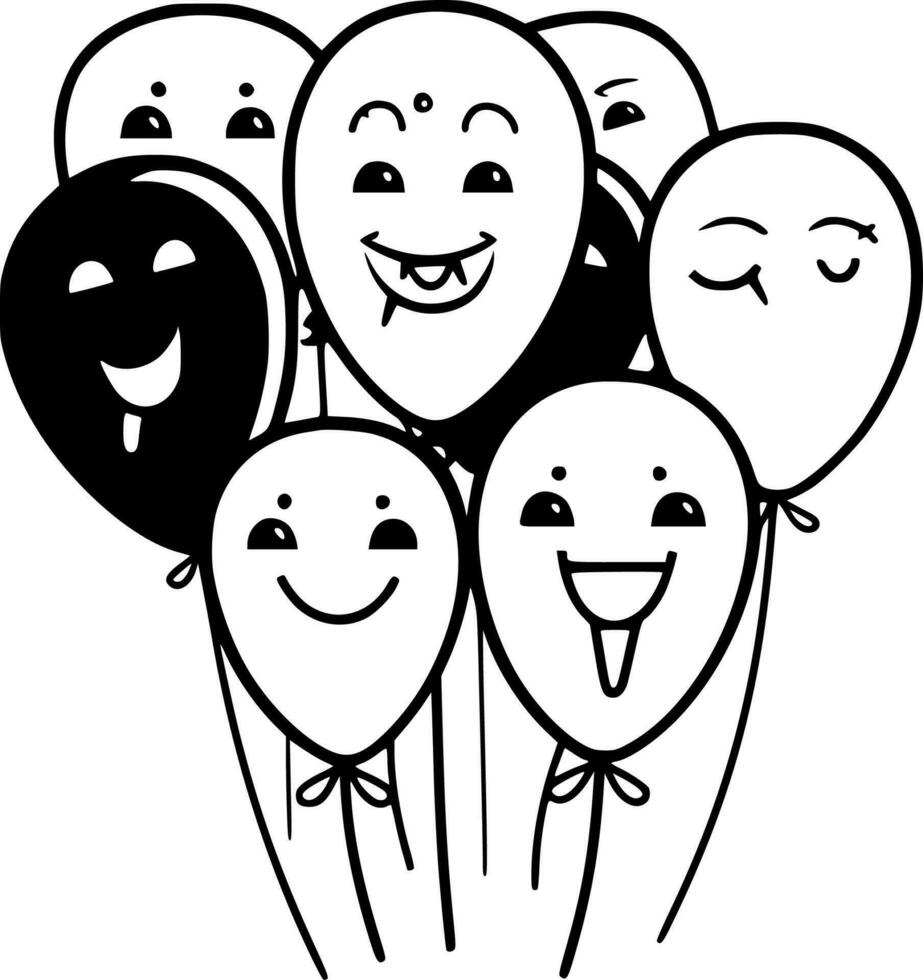 Balloons - Minimalist and Flat Logo - Vector illustration