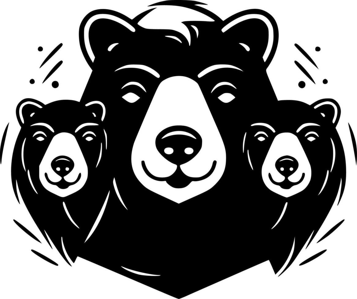 Bears, Black and White Vector illustration 23593341 Vector Art at Vecteezy