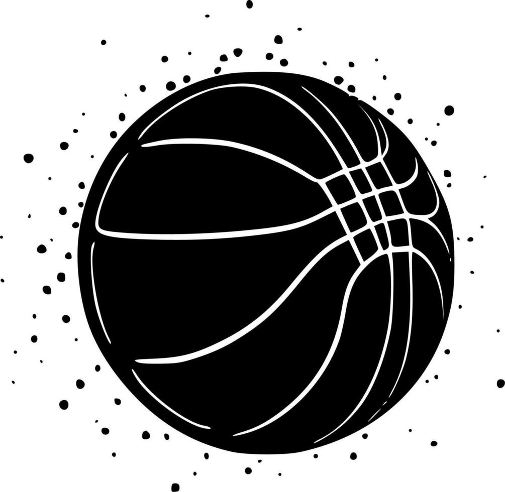 baloncesto - negro y blanco aislado icono - vector ilustración