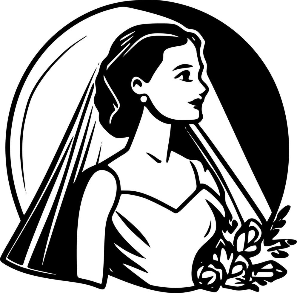 Bridal, Black and White Vector illustration