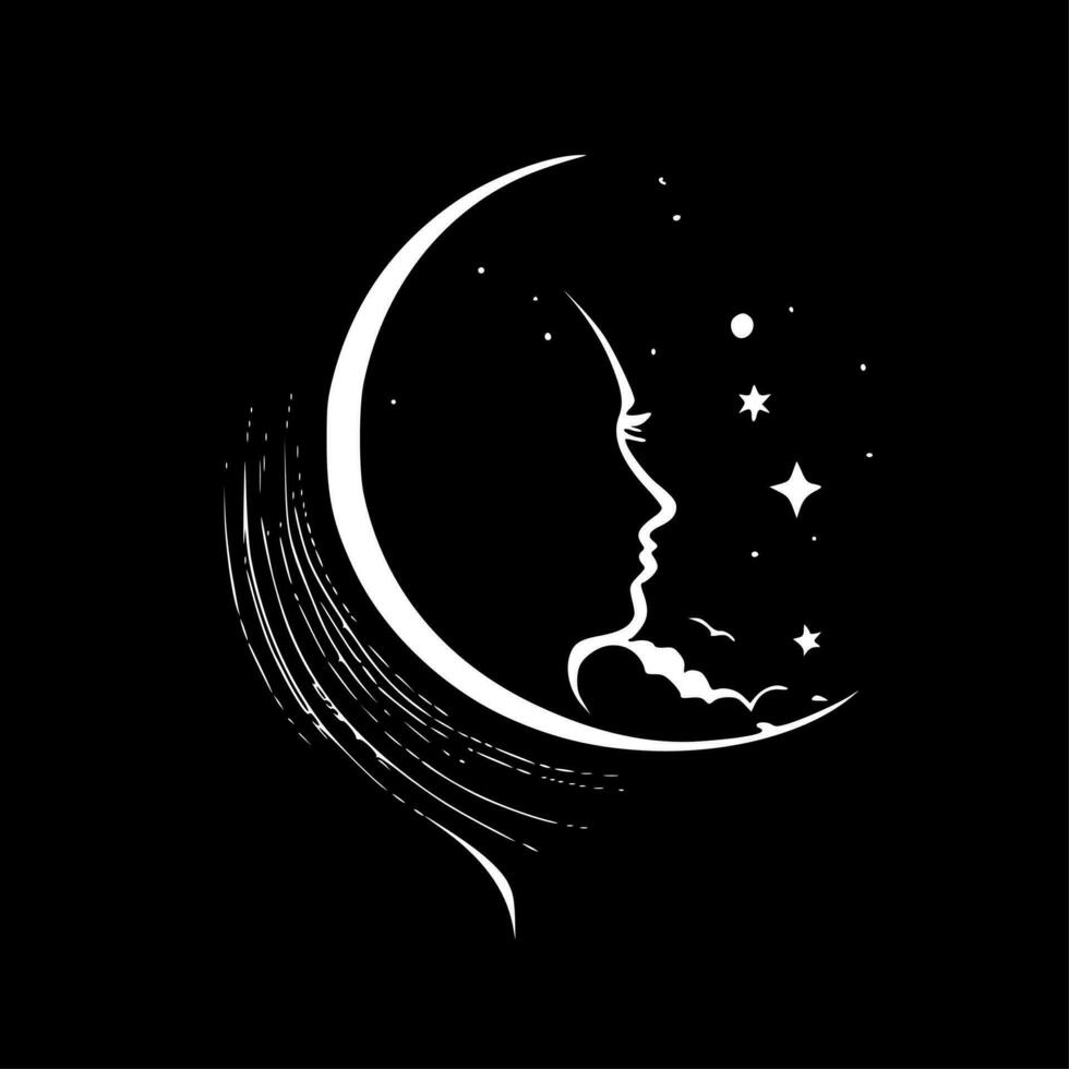 celestial, negro y blanco vector ilustración