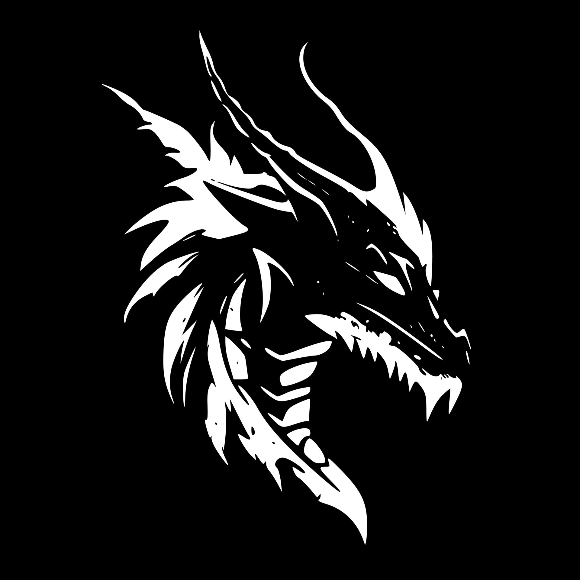 Dragons Black and White Isolated Icon Vector illustration 23593432