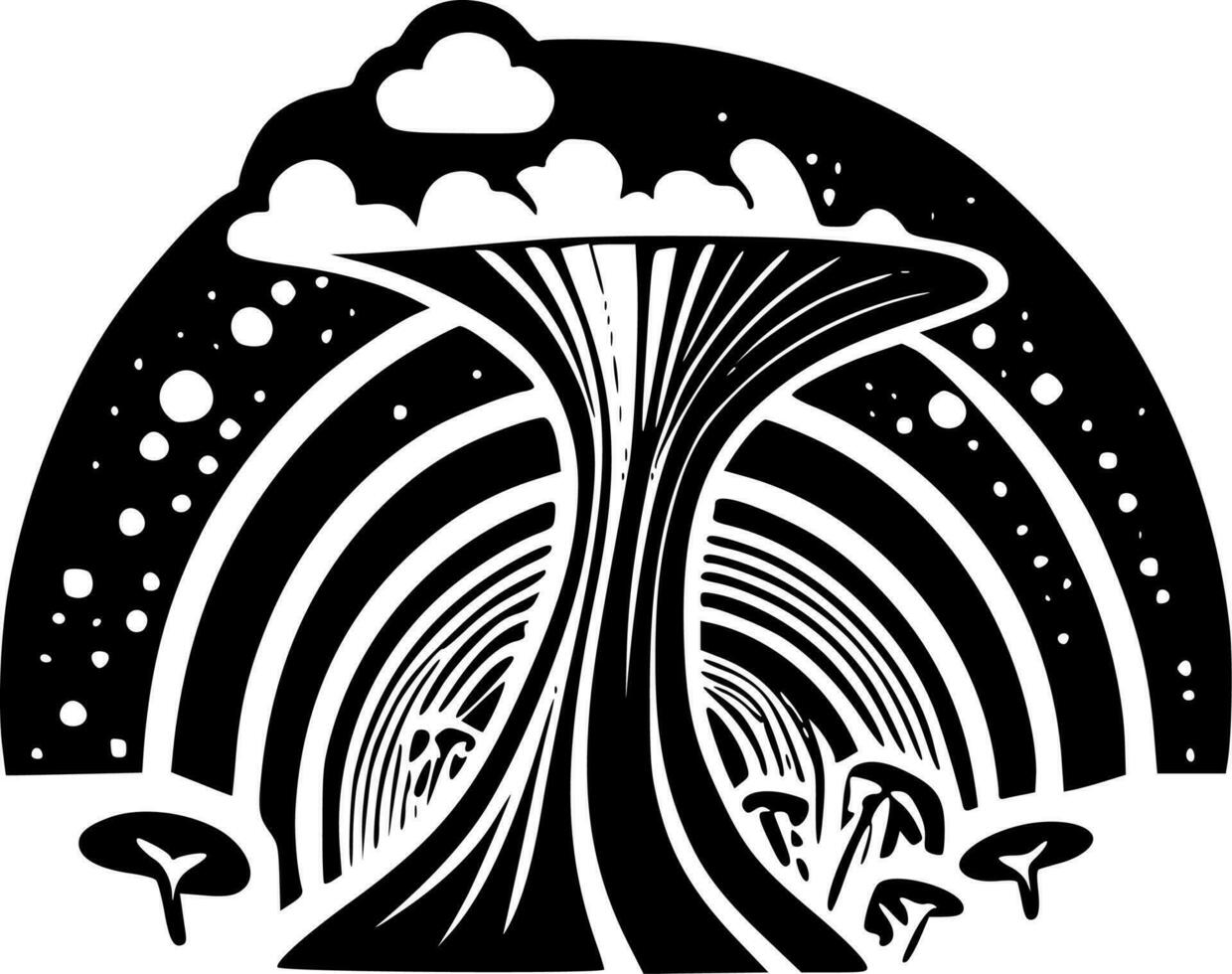 Psychedelic, Minimalist and Simple Silhouette - Vector illustration