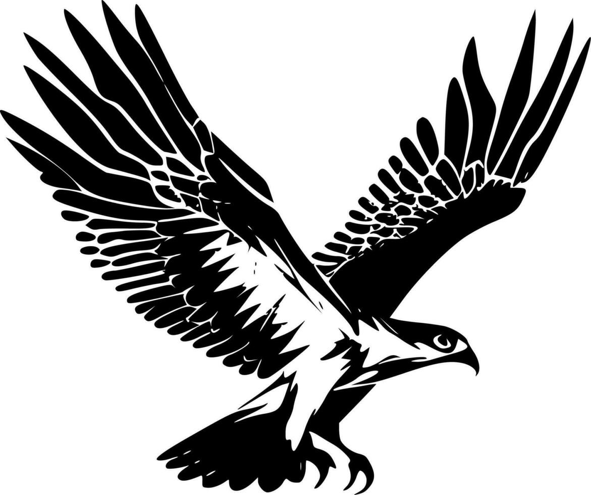 águila pescadora, minimalista y sencillo silueta - vector ilustración
