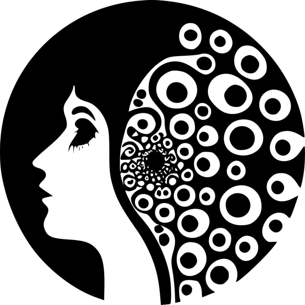 Psychedelic, Minimalist and Simple Silhouette - Vector illustration