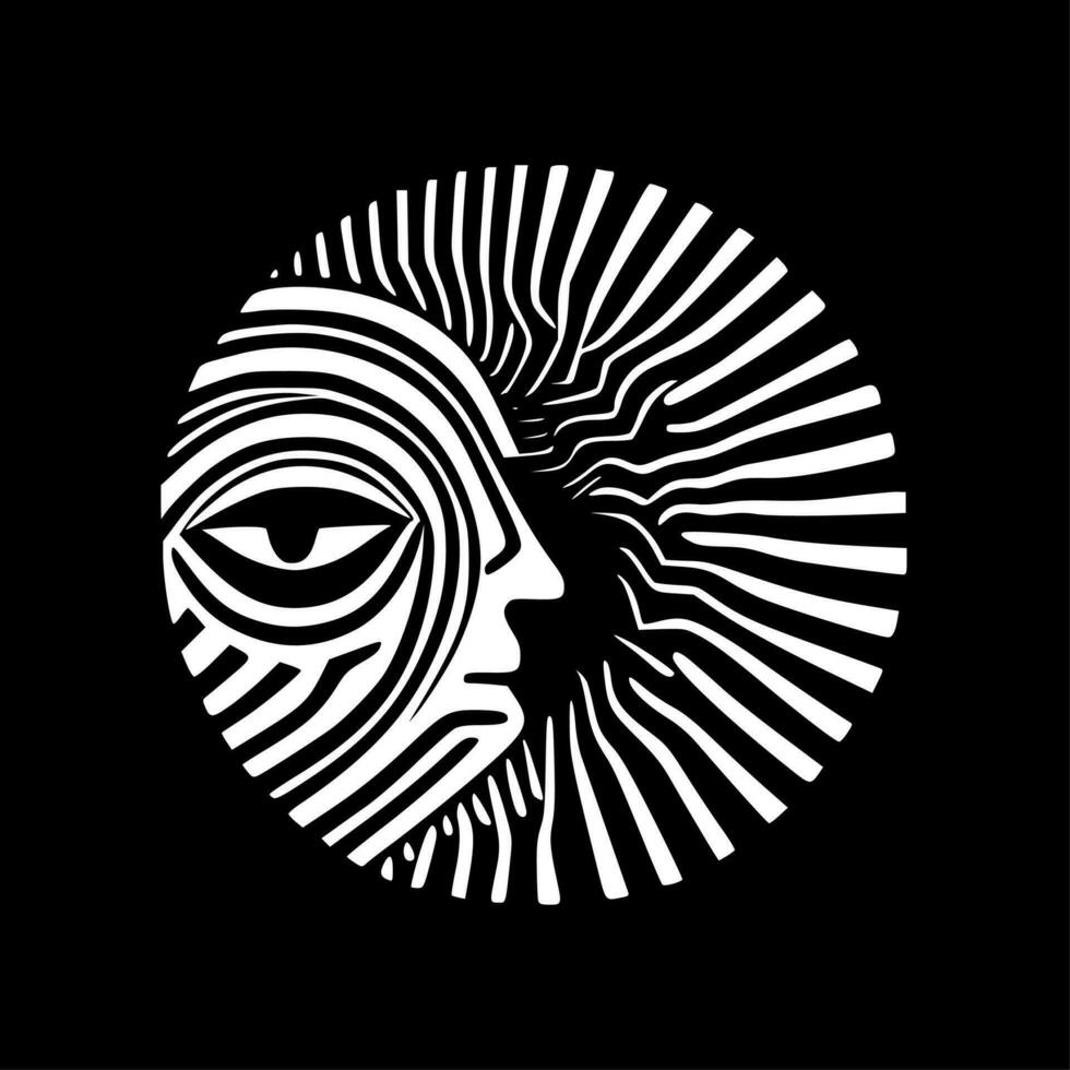 Psychedelic, Black and White Vector illustration