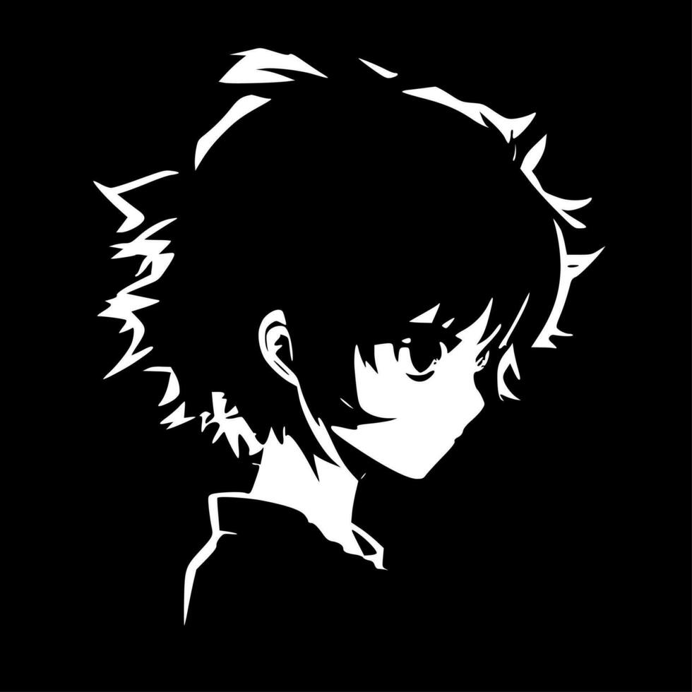 Black and white anime artwork