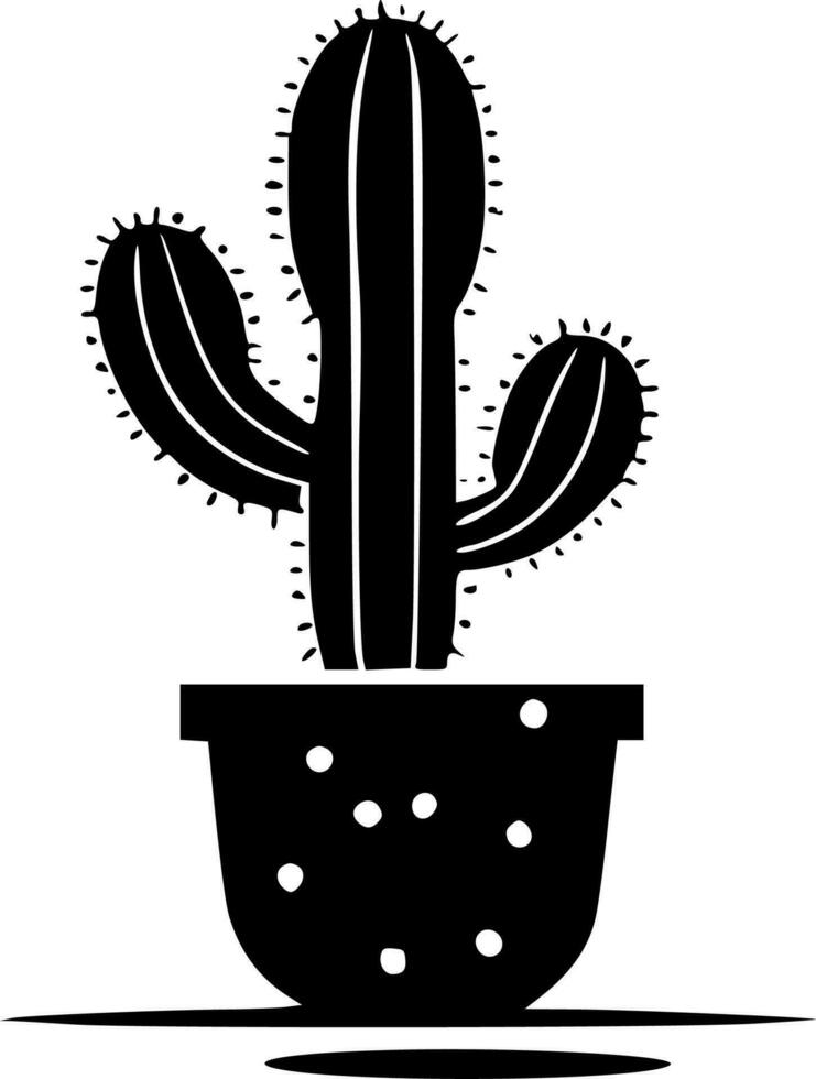 Cactus, Minimalist and Simple Silhouette - Vector illustration