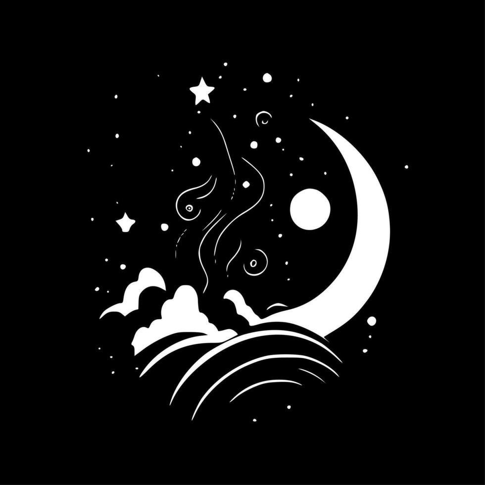 Celestial, Black and White Vector illustration