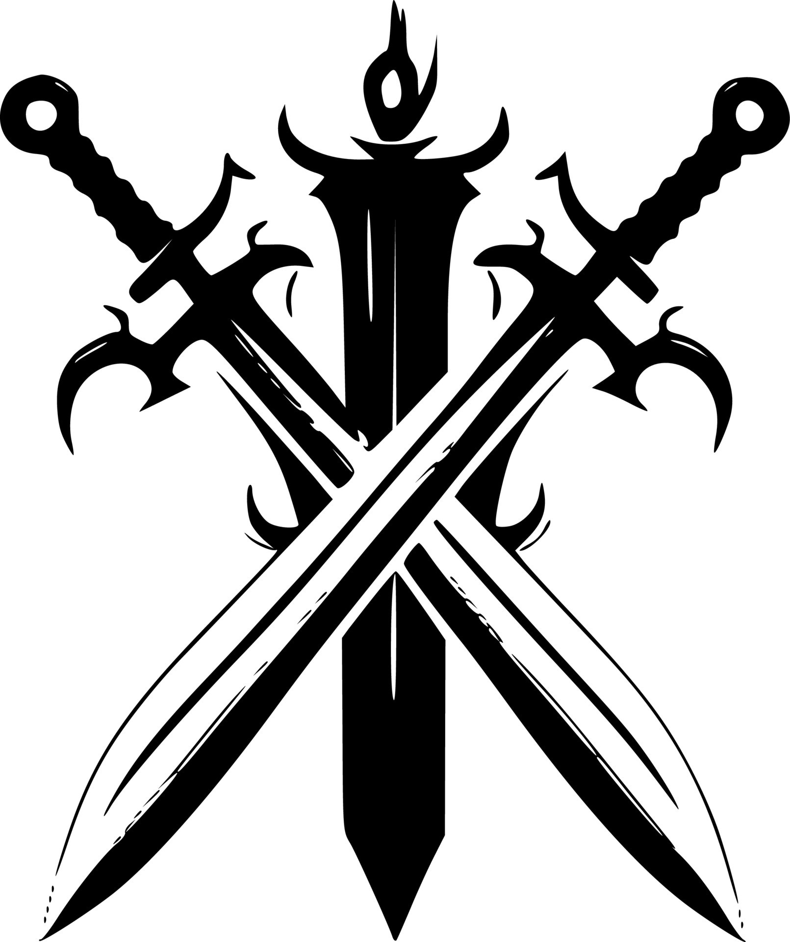 Minimalist Crossed Swords (Dark)' Sticker