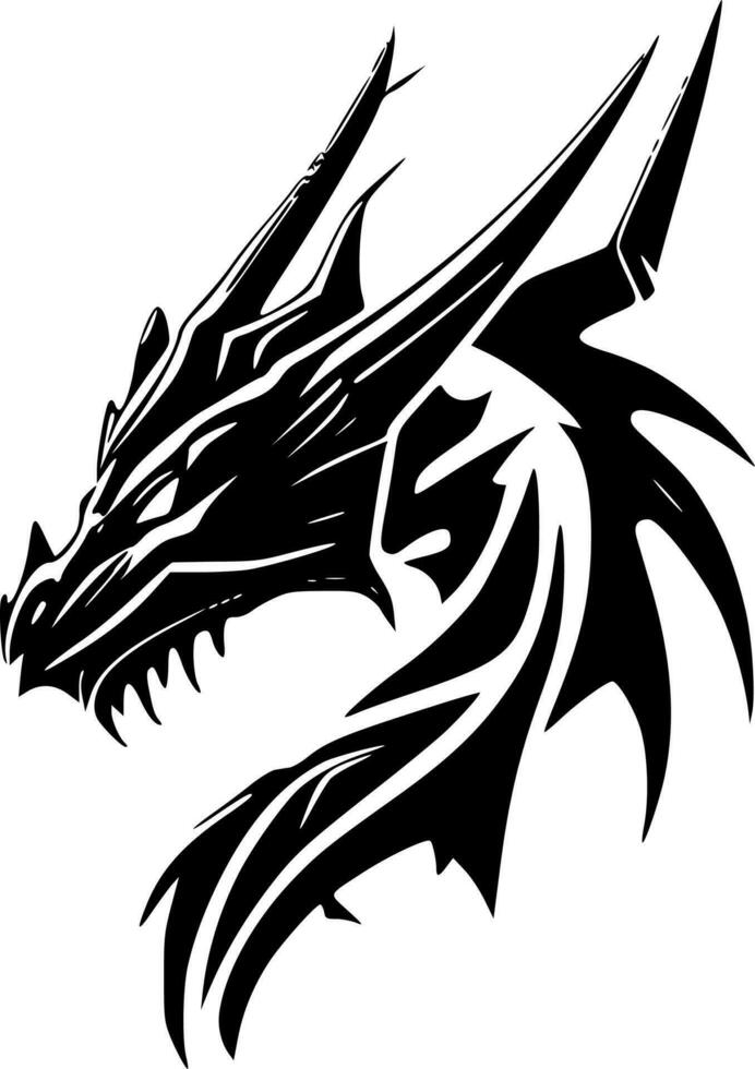 dragones - minimalista y plano logo - vector ilustración