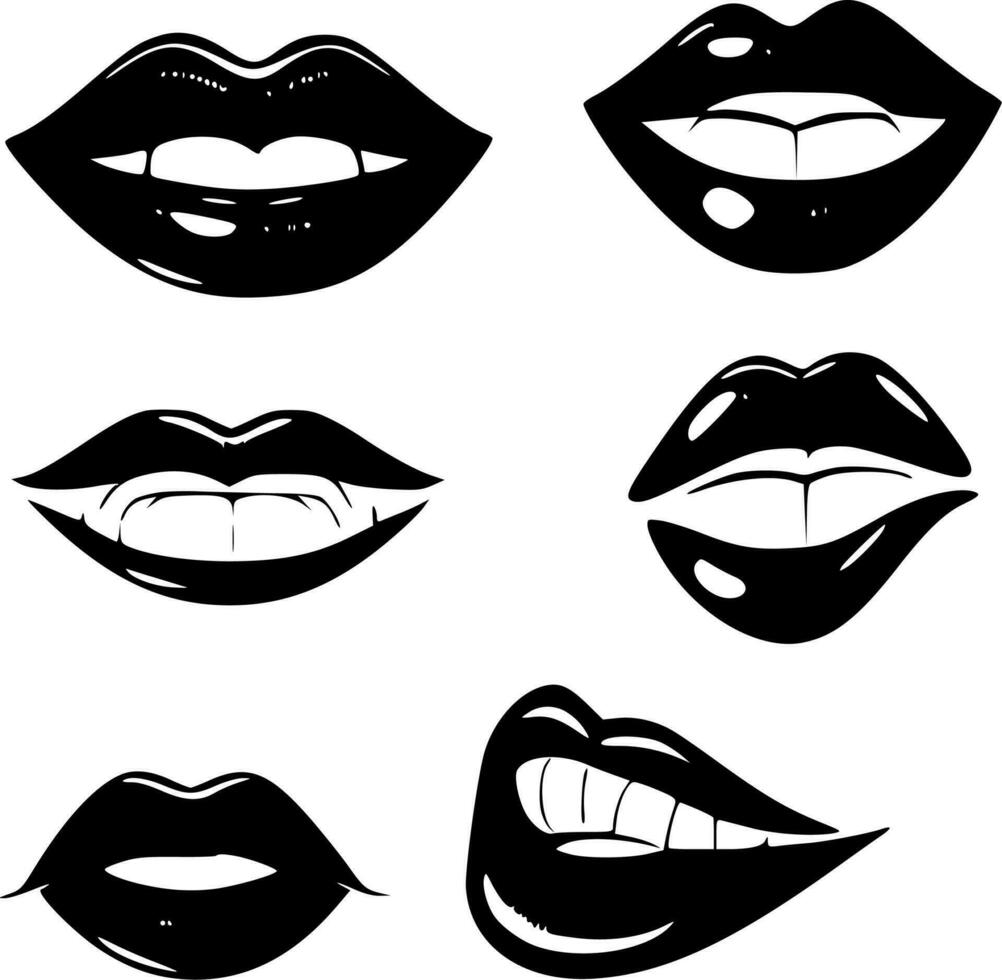 labios, minimalista y sencillo silueta - vector ilustración