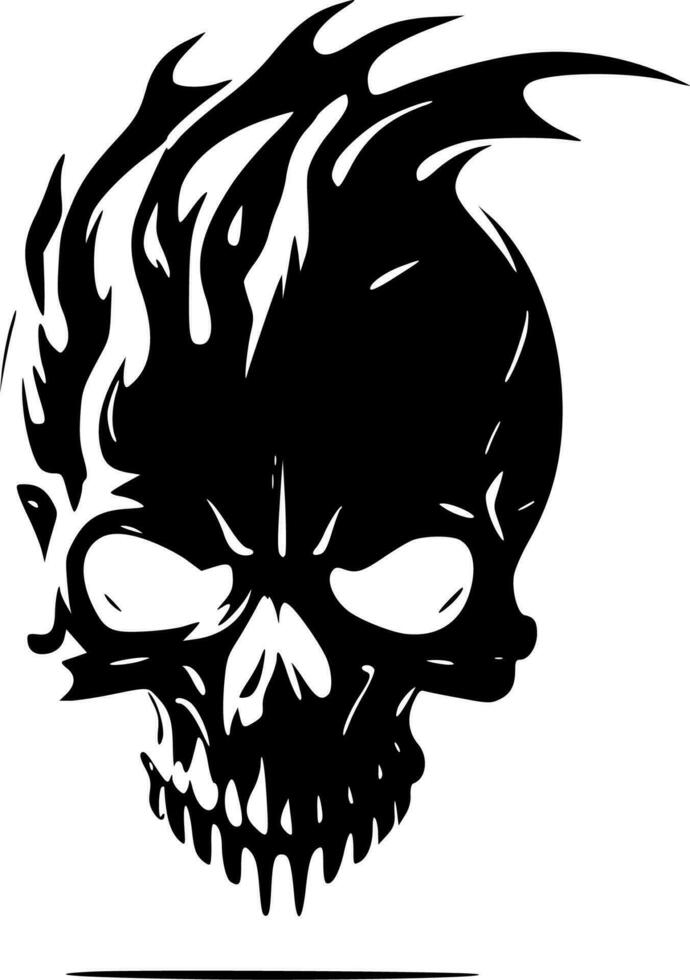 Skull - Black and White Isolated Icon - Vector illustration