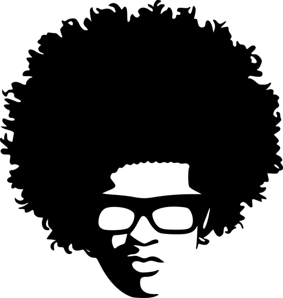 afro - negro y blanco aislado icono - vector ilustración