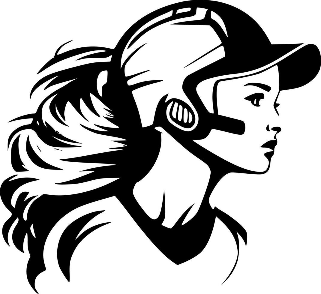 Softball - Minimalist and Flat Logo - Vector illustration