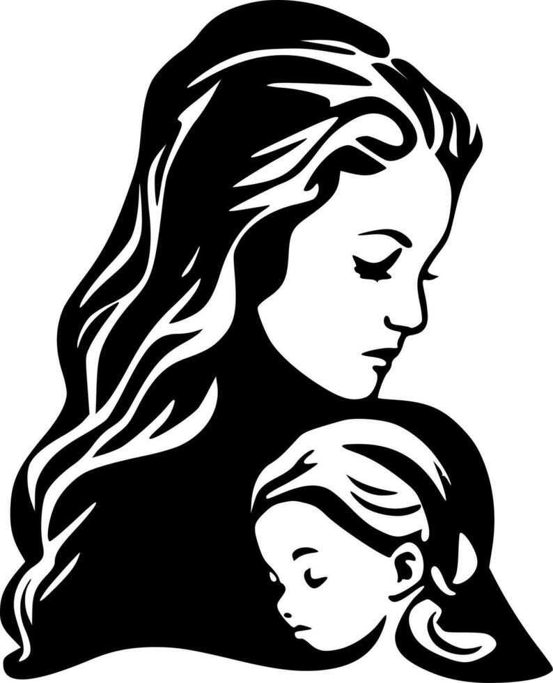 Mother, Minimalist and Simple Silhouette - Vector illustration