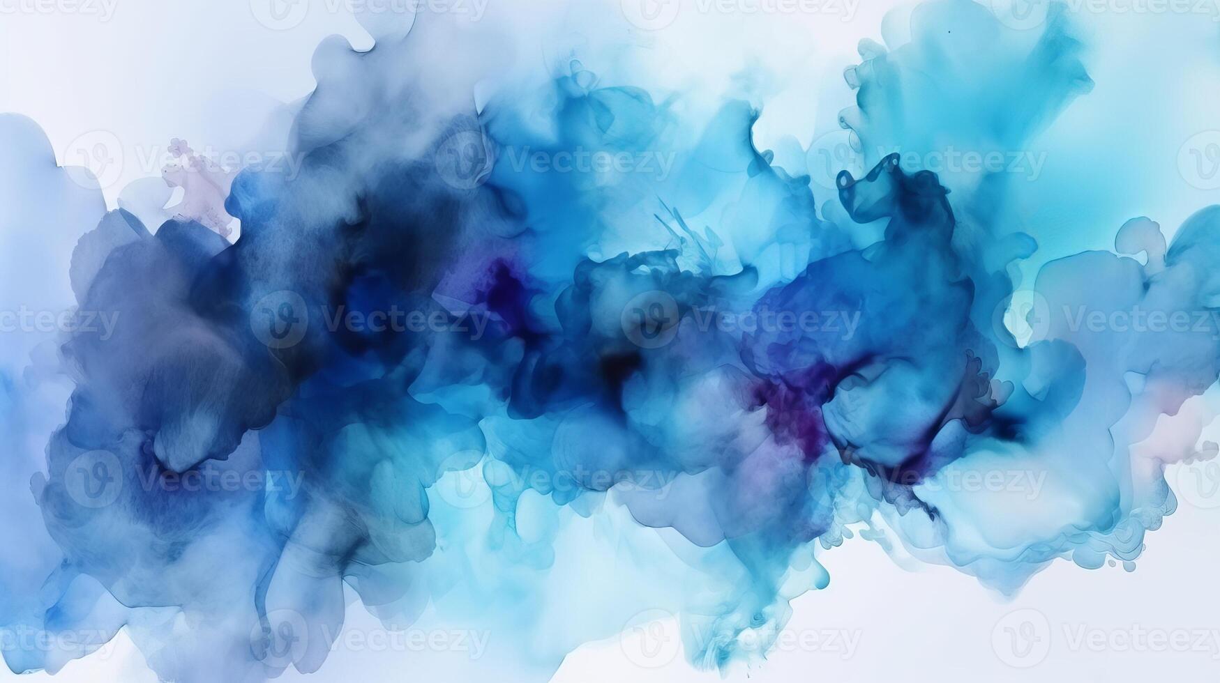Inquisitively Watercolor shades cloudy and defocused Cloudy Blue Sky Establishment. Illustration, photo