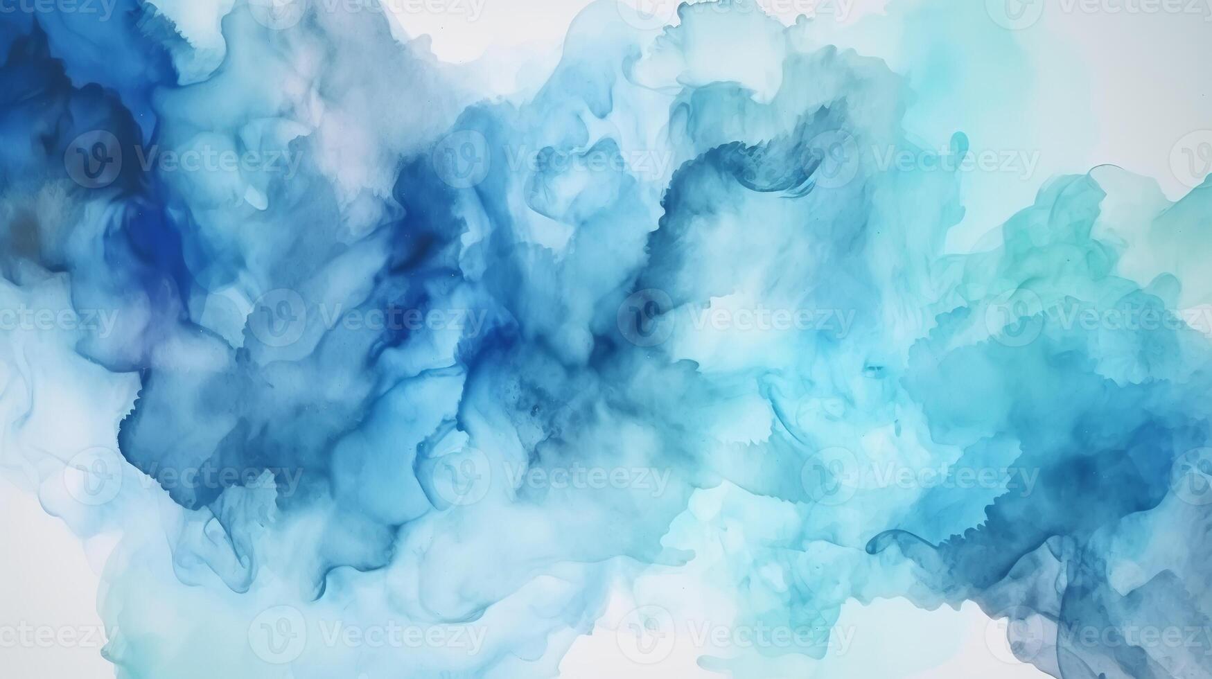 Inquisitively Watercolor shades cloudy and defocused Cloudy Blue Sky Establishment. Illustration, photo