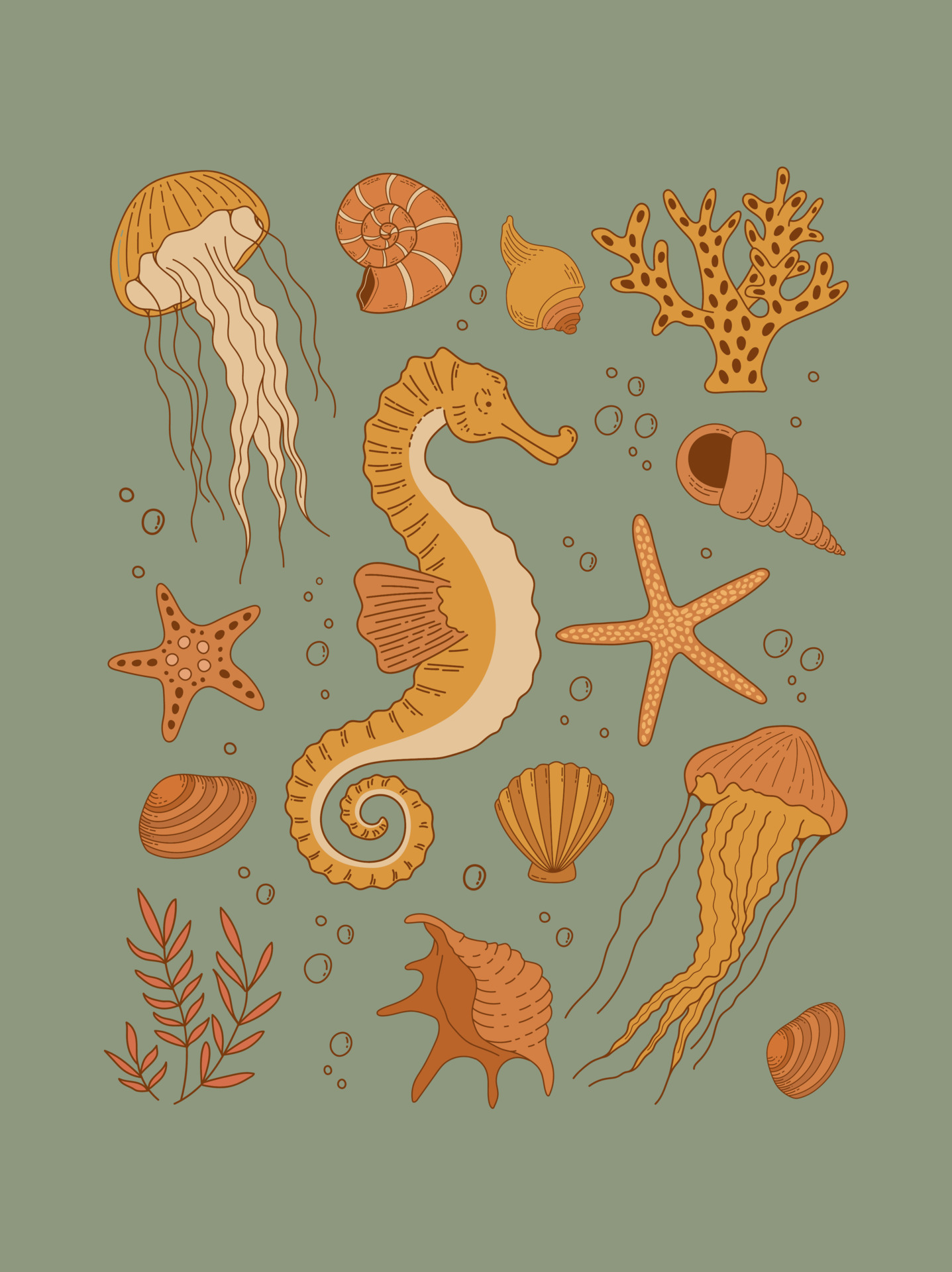 Editors Choice Poster: Starfish And Sea Shells III At Posterlounge.