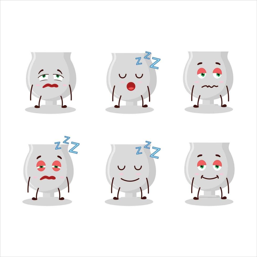 Cartoon character of silver trophy with sleepy expression vector