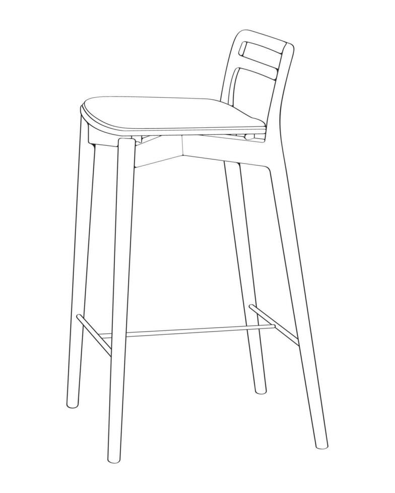 Bar stool perfect line art icon. Line art customizable illustration. Night club, drinking establishment, pub furniture. Vector isolated outline drawing.