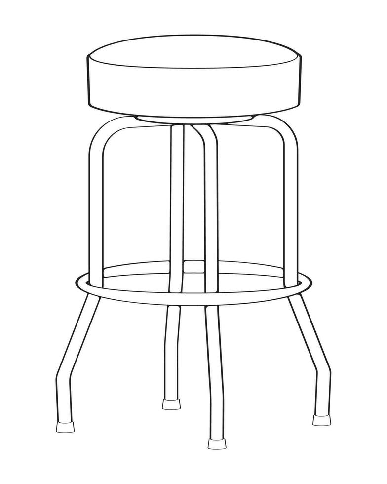 Bar stool perfect line art icon. Line art customizable illustration. Night club, drinking establishment, pub furniture. Vector isolated outline drawing.