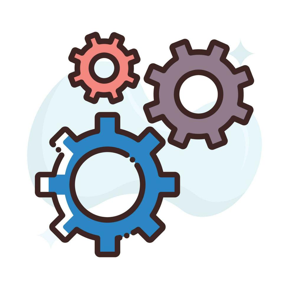 Cogwheels vector Fill outline Icon.Simple stock illustration stock.EPS 10