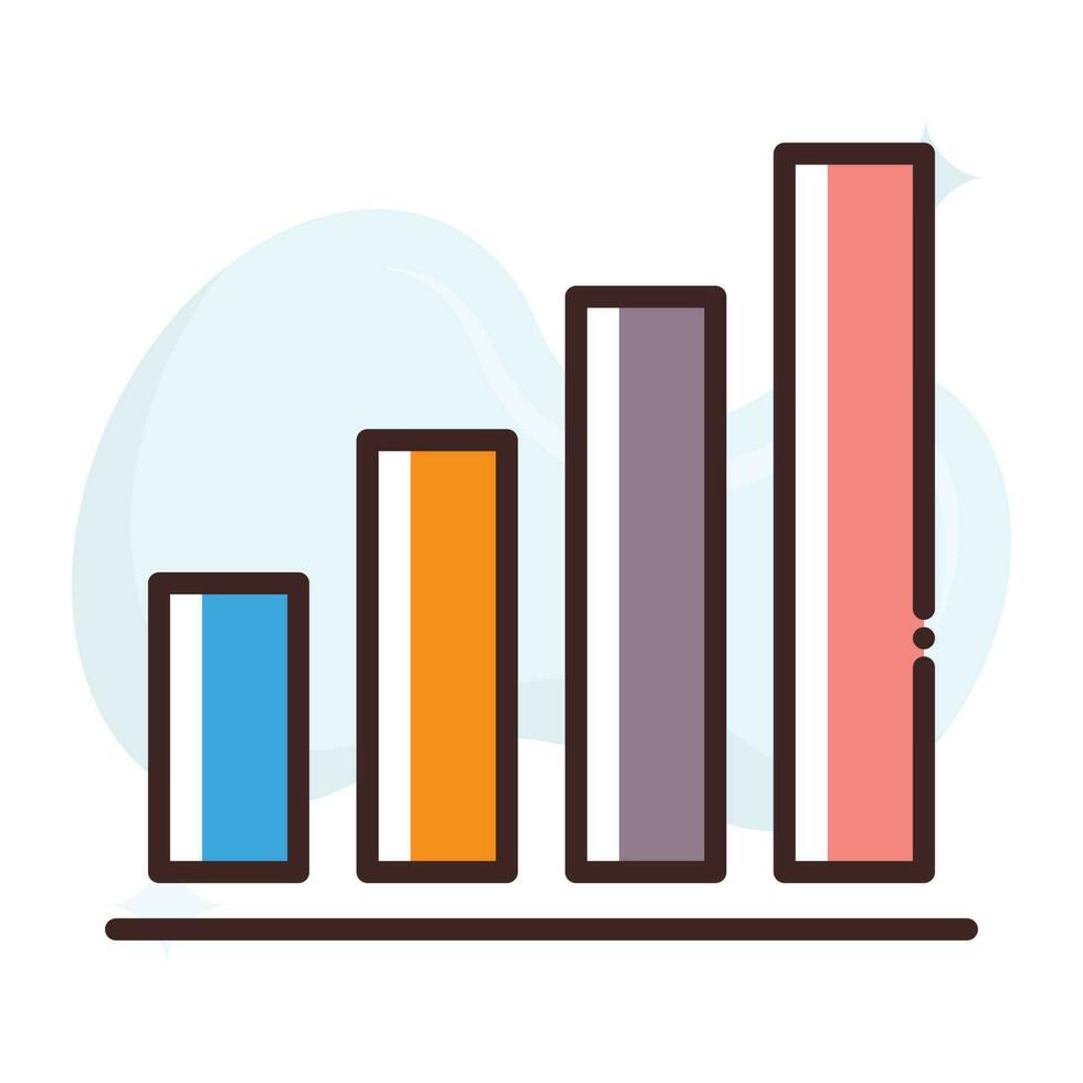 Bar Chart vector Fill outline Icon.Simple stock illustration stock.EPS 10