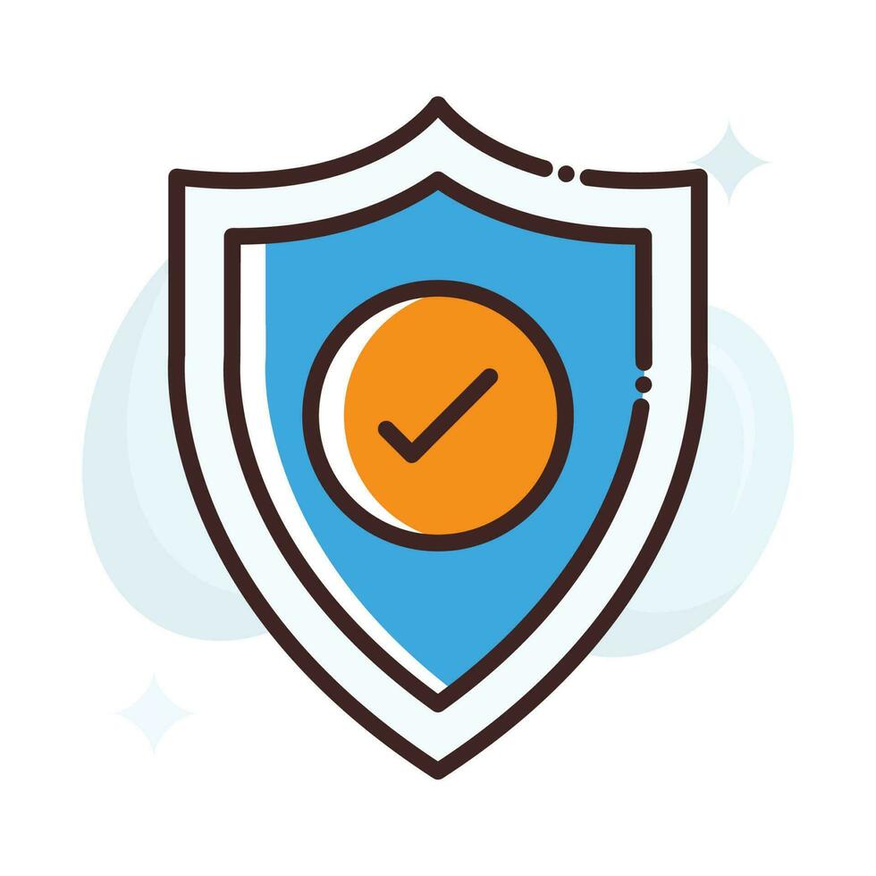 Shield vector Fill outline Icon.Simple stock illustration stock.EPS 10