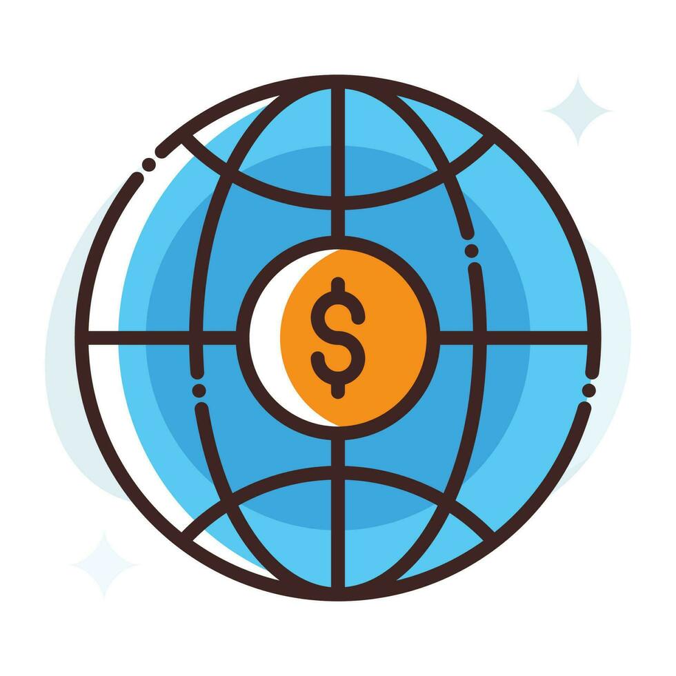 Globe vector Fill outline Icon.Simple stock illustration stock.EPS 10