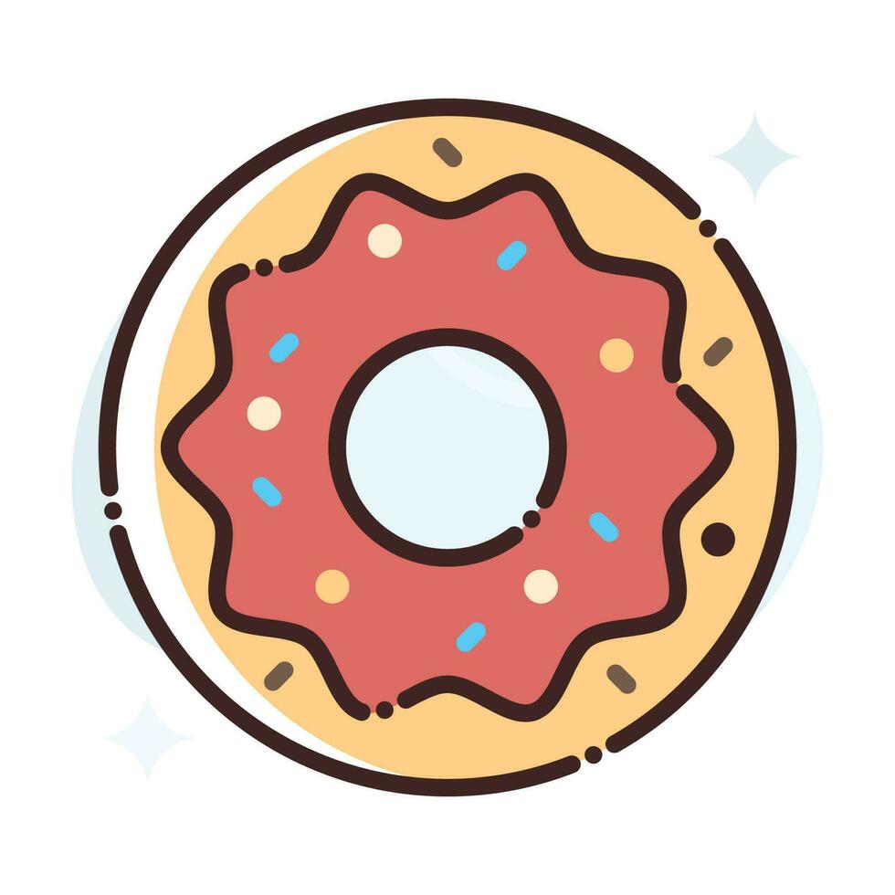 rosquilla vector llenar contorno icono.simple valores ilustración stock.eps 10