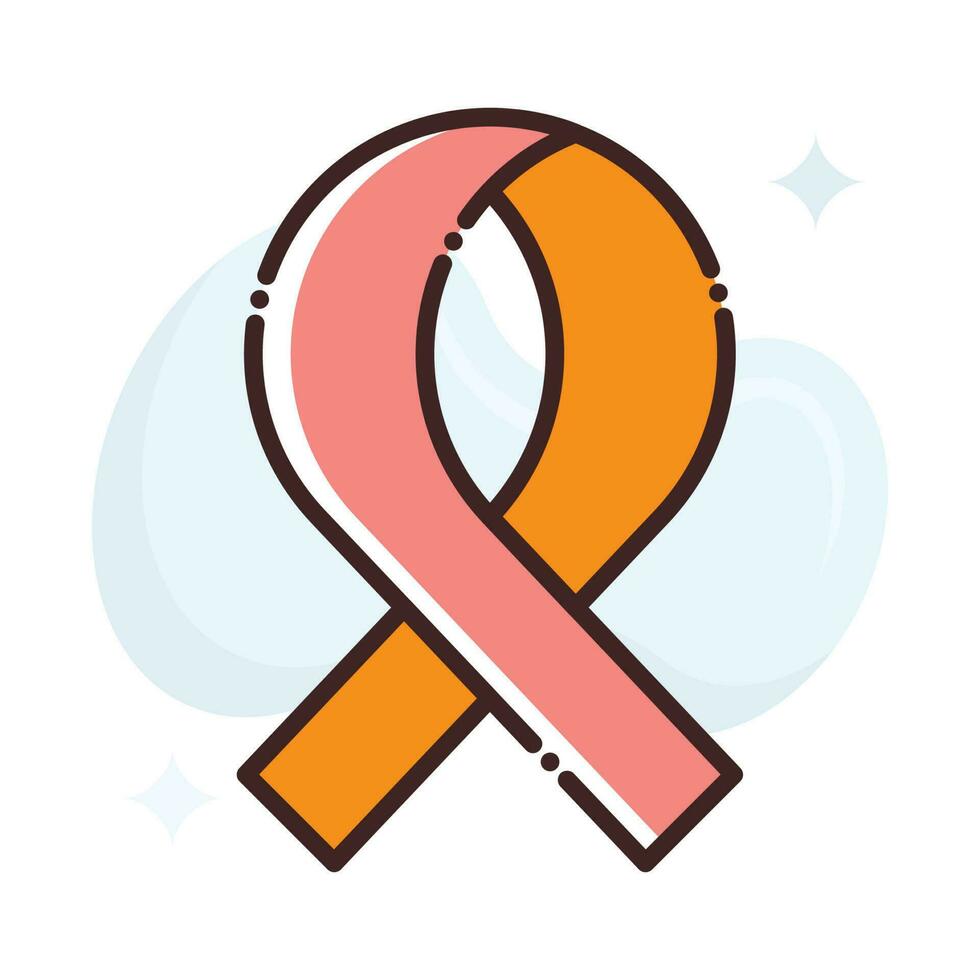 Awareness Ribbon vector Fill outline Icon.Simple stock illustration stock.EPS 10