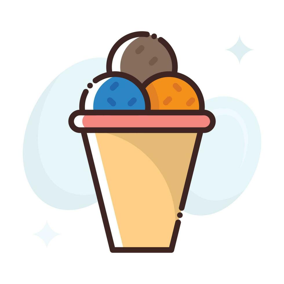 Ice Cone  vector Fill outline Icon.Simple stock illustration stock.EPS 10