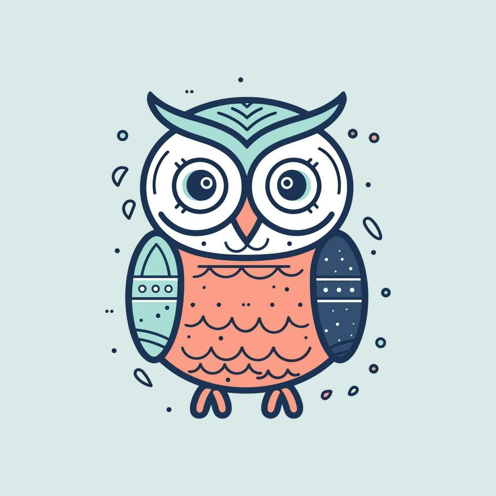 Cute owl illustration is charming and delightful, perfect for designs that are whimsical and endearing. vector