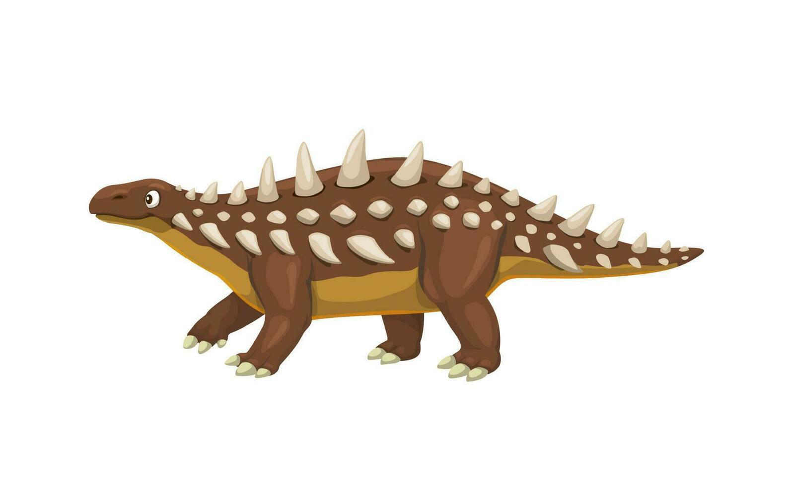 Cartoon polacanthus dinosaur prehistoric character vector