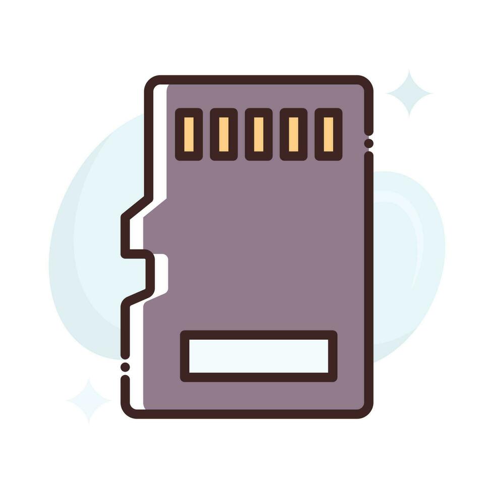 Memory Card vector Fill outline Icon.Simple stock illustration stock.EPS 10
