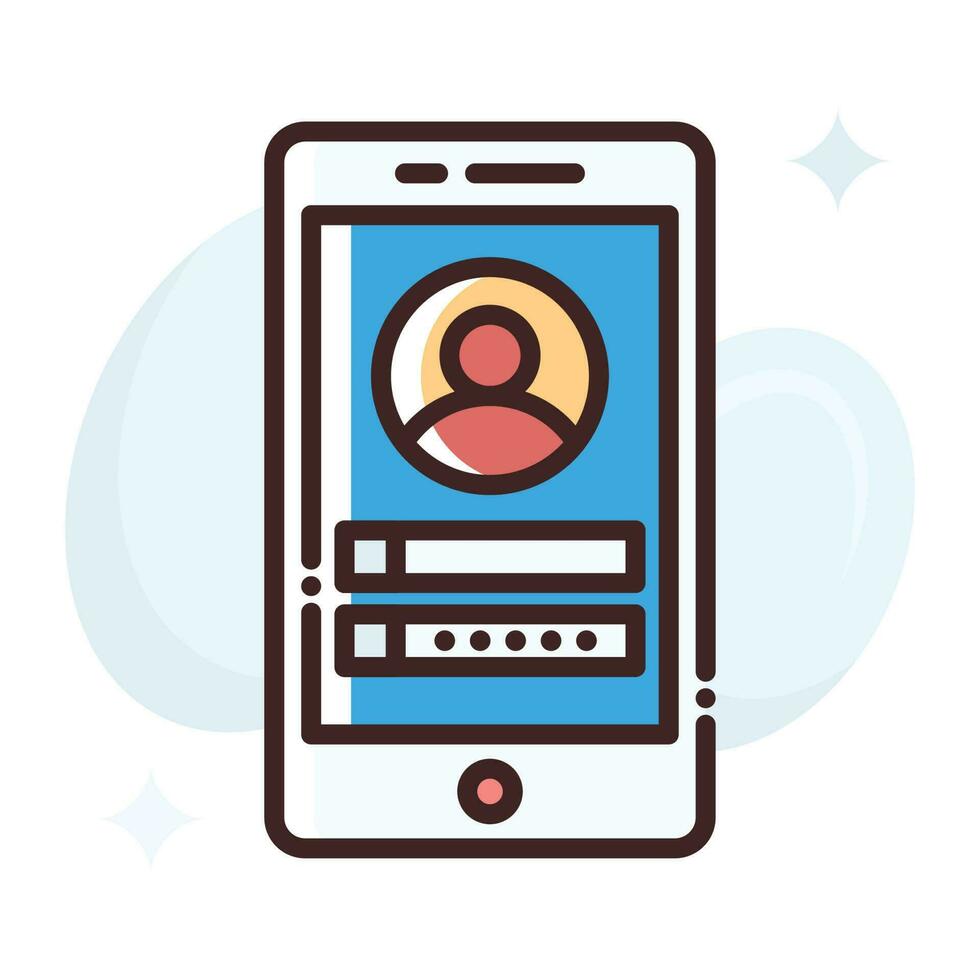 Mobile Login vector Fill outline Icon.Simple stock illustration stock.EPS 10