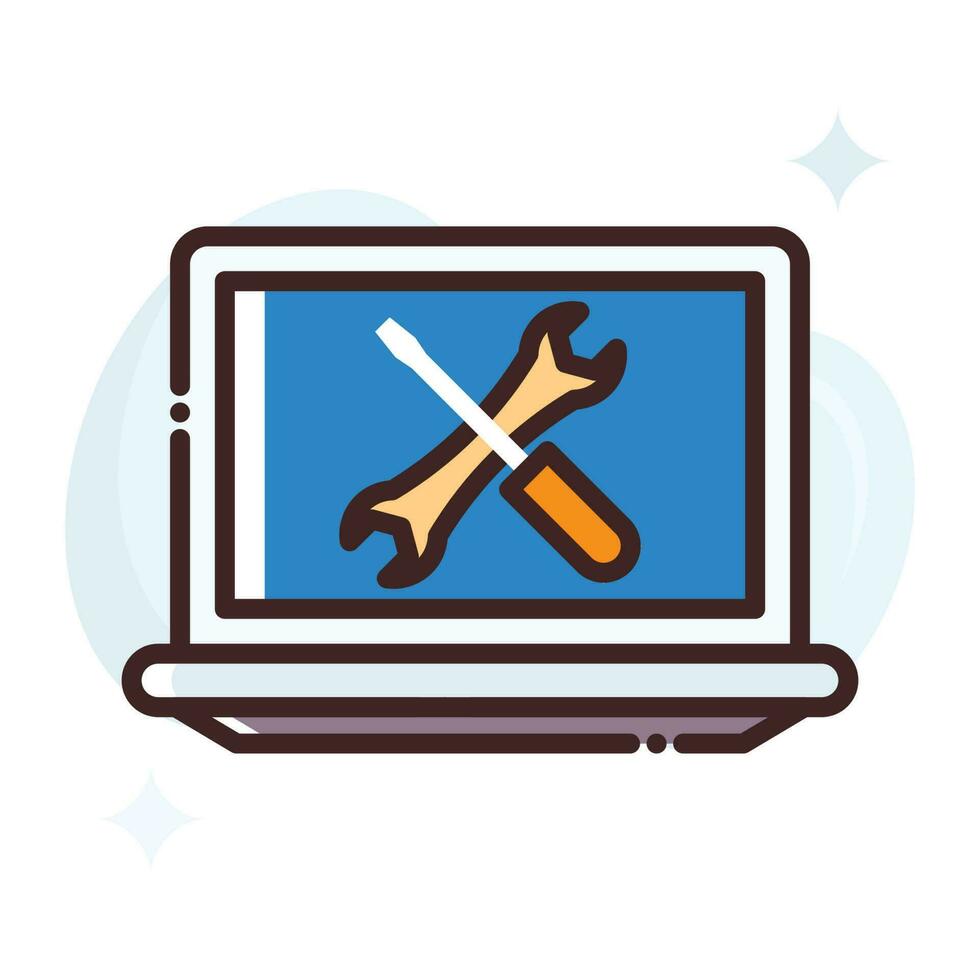 Laptop Settings Vector Icon.Simple stock illustration stock.EPS 10