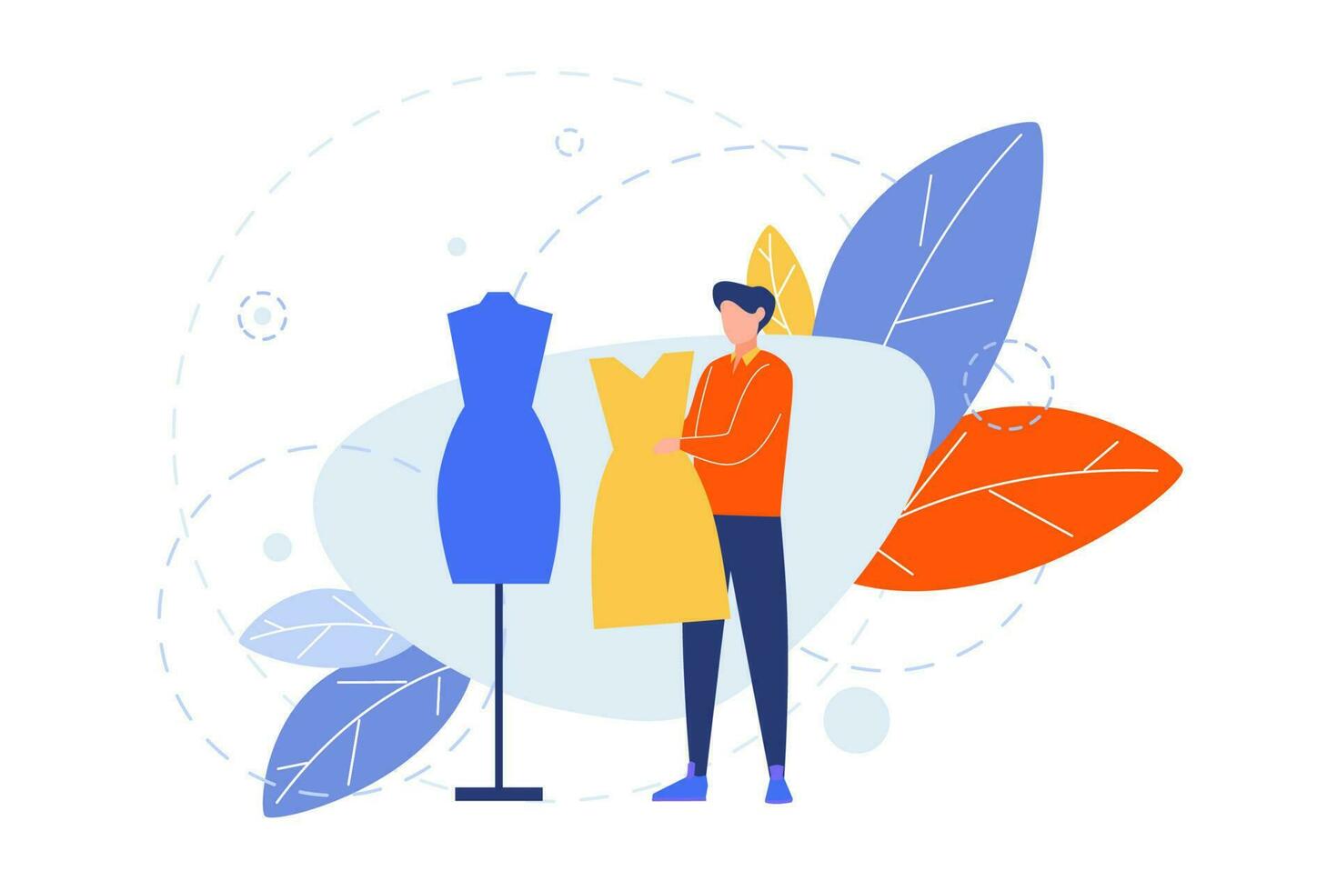 Creative profession, hobby, clothier, couturier, atelier concept vector
