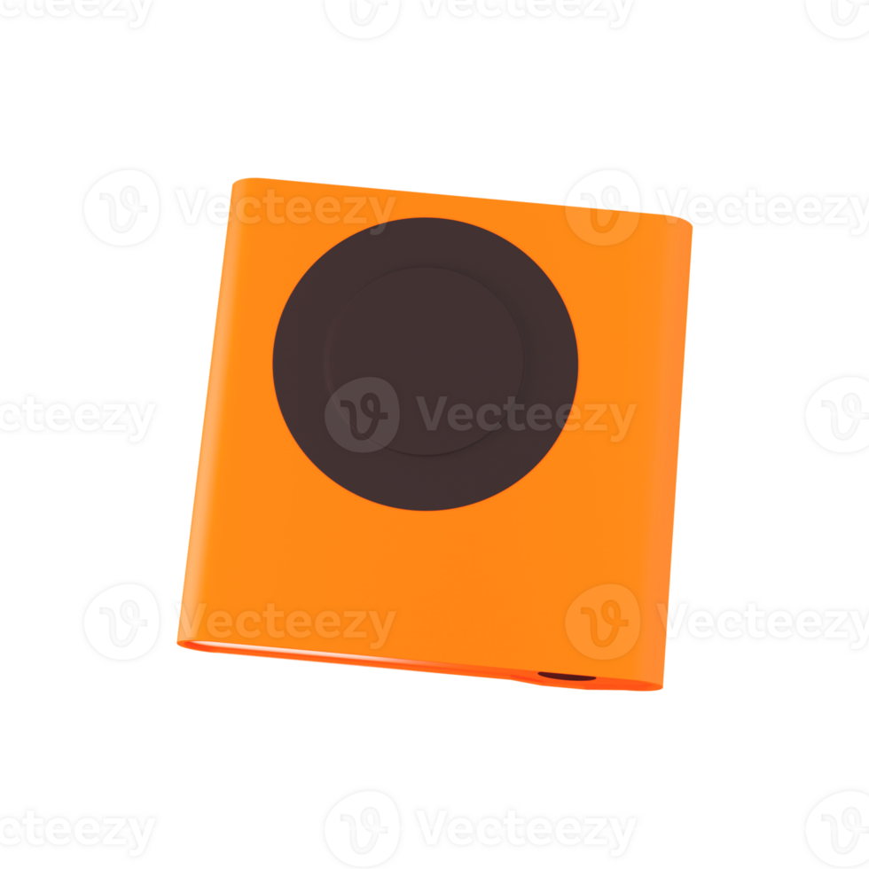 Golden And Brown Illustration of Ipod Shuffle 3D Icon. png