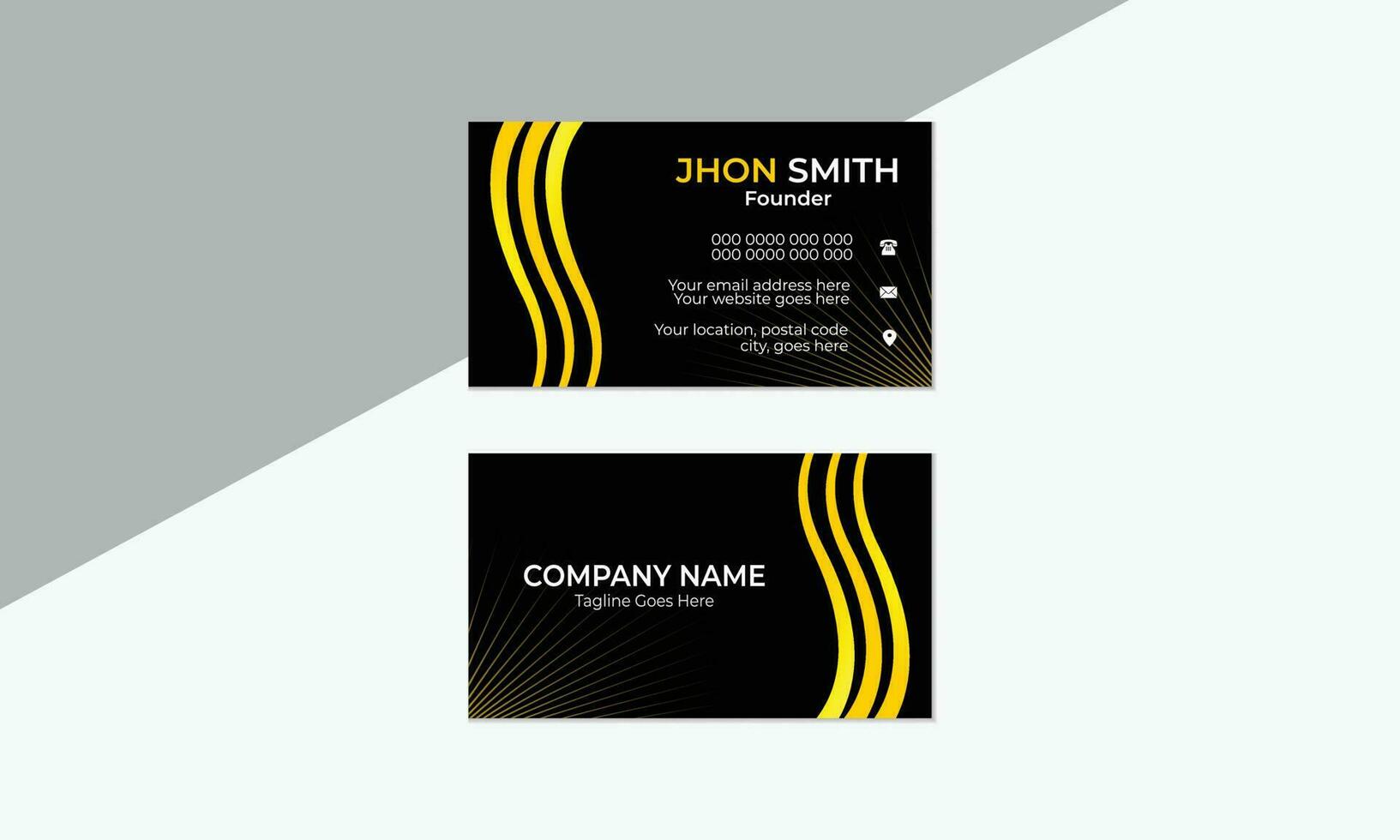 creative golden color simple clean corporate business card design with vector format.