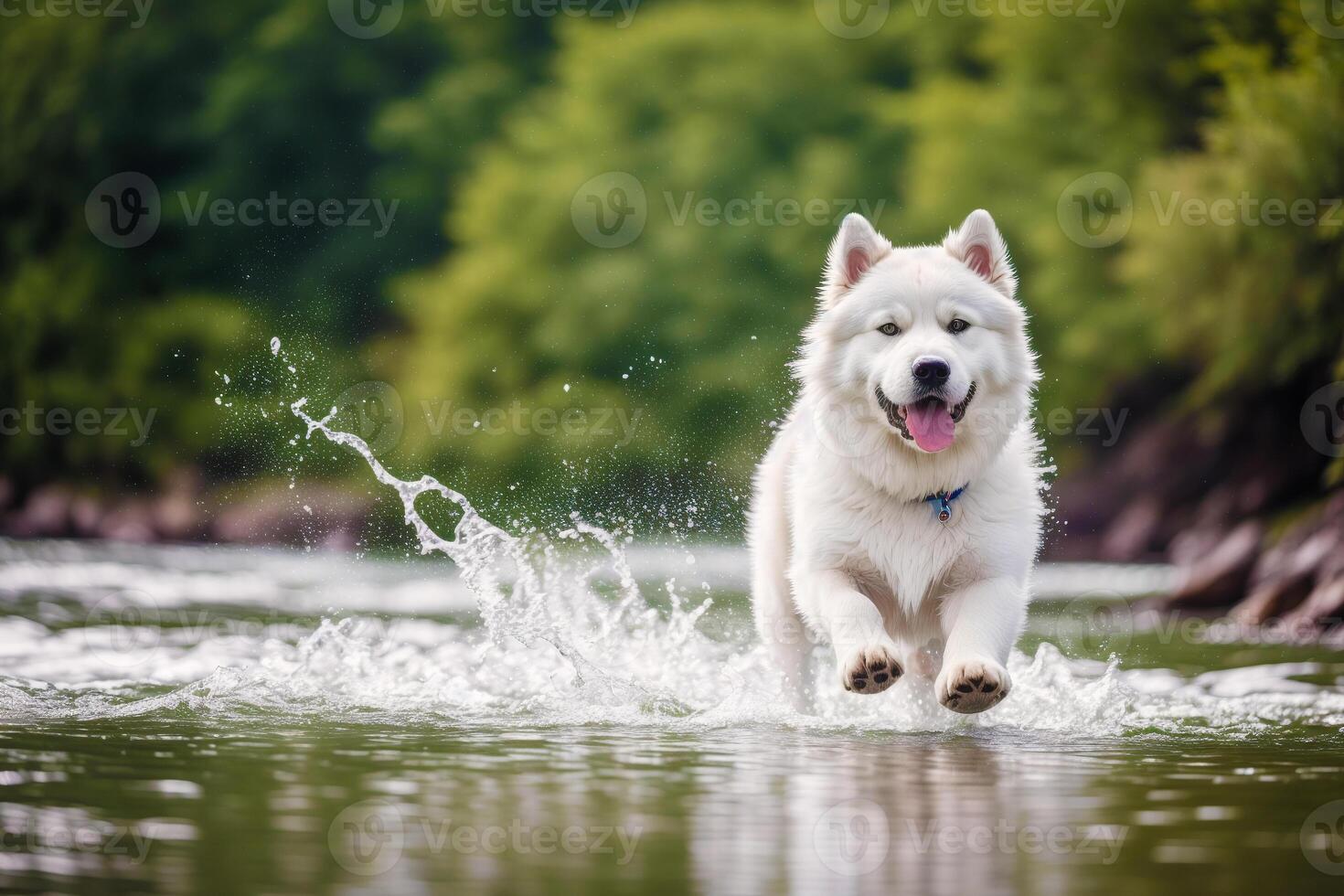 Portrait of a beautiful Alaskan Malamute dog in the park. photo
