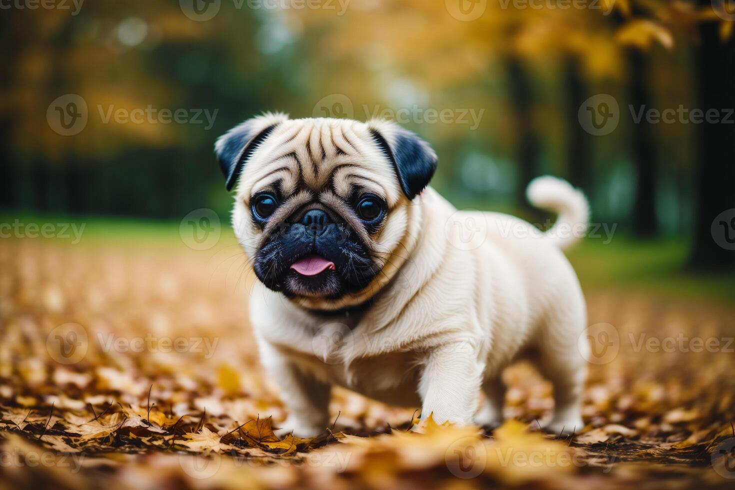 linda de pura raza doguillo perro. retrato de un hermosa doguillo perro jugando en el parque. generativo ai foto