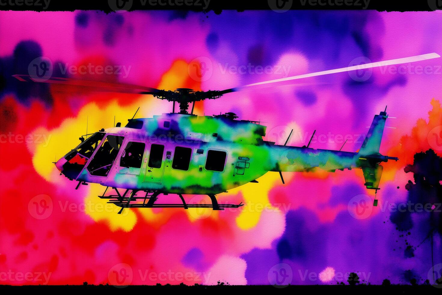 Abstract colorful background. Watercolor paint. Digital art, photo