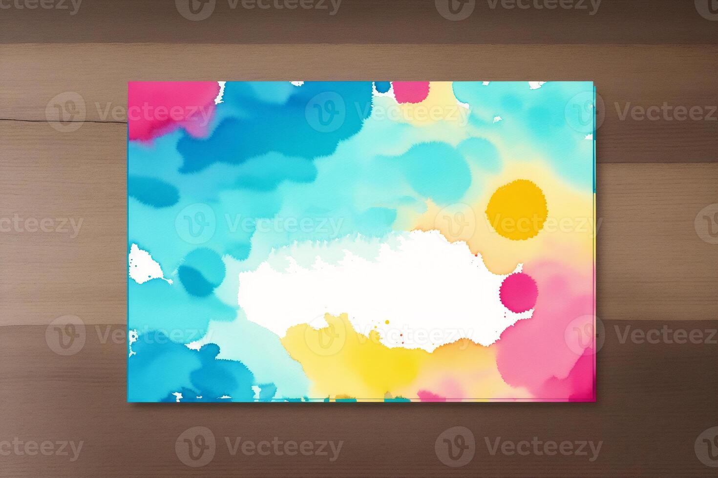 Childrens Day postcard. Childrens Day background. Watercolor paint. Digital art, photo