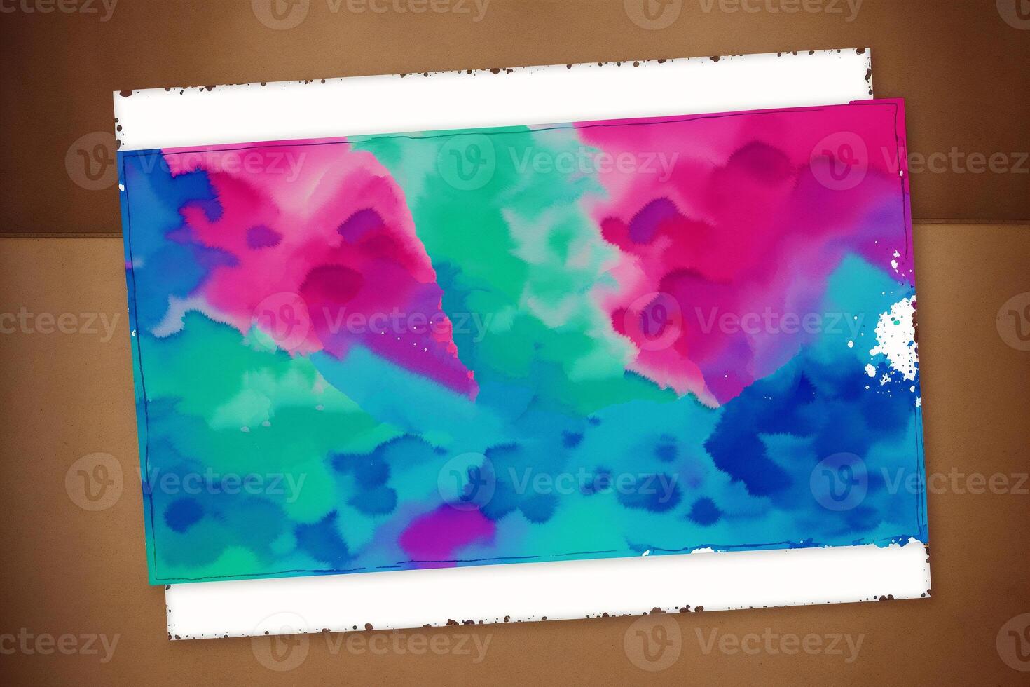 Fathers Day postcard. Father s Day background. Watercolor paint. Copy space. photo